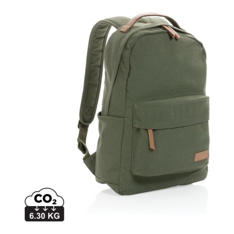 Impact AWARE™ 16 oz. recycled canvas backpack green | No Branding | not available | not available | not available