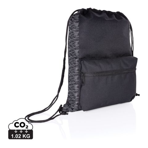 AWARE™ RPET Reflective drawstring backpack black | No Branding | not available | not available | not available