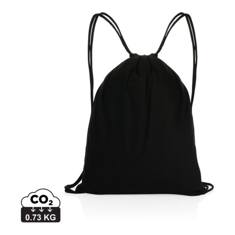 Impact AWARE™ Recycled cotton drawstring backpack 145g black | No Branding | not available | not available | not available