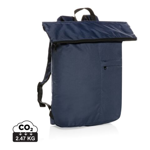 Dillon AWARE™ RPET lighweight foldable backpack navy | No Branding | not available | not available | not available
