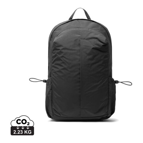 KENTO URBAN RCS recycled nylon 15.6 inch Backpack with front black | No Branding | not available | not available