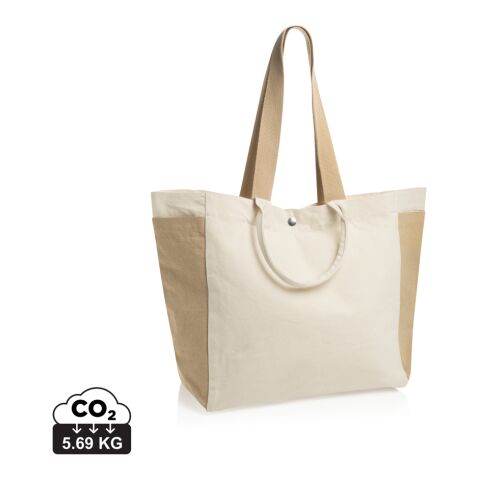 BEAU AWARE™ 400gsm recycled canvas all-round shopper white