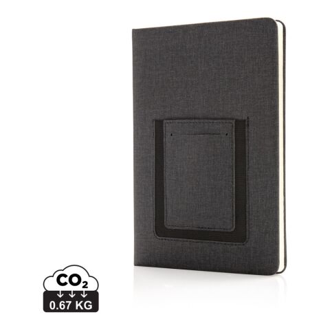 Deluxe A5 Notebook with phone pocket black | No Branding | not available | not available