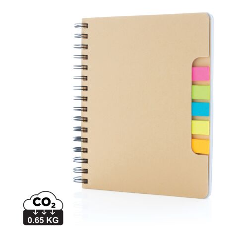 A5 Kraft spiral notebook with sticky notes brown | No Branding | not available | not available