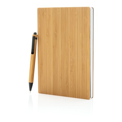 A5 Bamboo notebook &amp; pen set brown | No Branding | not available | not available