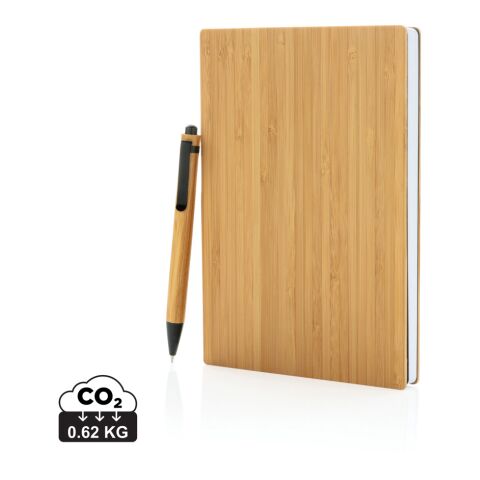 A5 Bamboo notebook &amp; pen set brown | No Branding | not available | not available