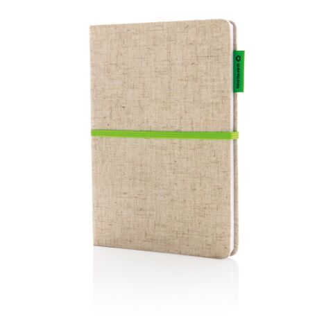 A5 Eco jute notebook green-green | No Branding | not available | not available