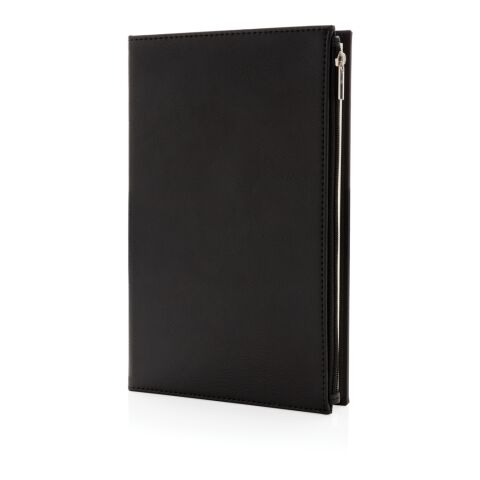 Swiss Peak A5 PU notebook with zipper pocket black | No Branding | not available | not available