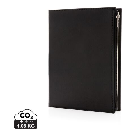 Swiss Peak A5 PU notebook with zipper pocket black | No Branding | not available | not available