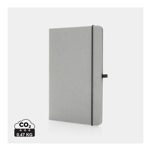 Recycled leather hardcover notebook A5 light grey | No Branding | not available | not available