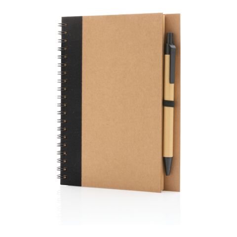 Kraft spiral notebook with pen