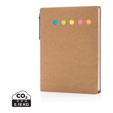 Kraft sticky notes A6 booklet with pen brown | No Branding | not available | not available