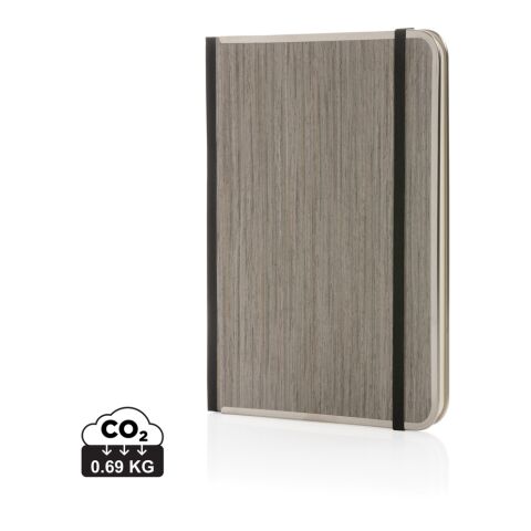Treeline A5 wooden cover deluxe notebook grey | No Branding | not available | not available
