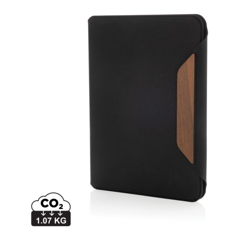 Teri AWARE™ RPET and walnut A5 portfolio black | No Branding | not available | not available