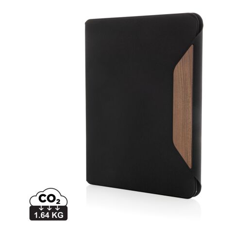 Teri AWARE™ RPET and walnut A4 portfolio black | No Branding | not available | not available