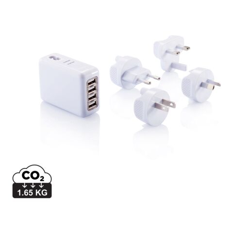 Travel plug with 4 USB ports white | No Branding | not available | not available