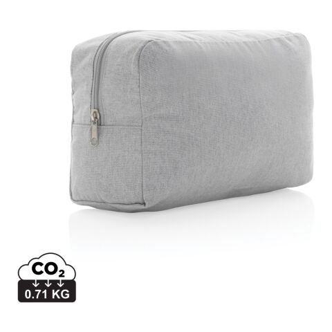 Xindao BV Promotional Impact Aware™ 285 gsm rcanvas toiletry bag undyed – grey – custom branded merch with logo for bulk corporate gifts
