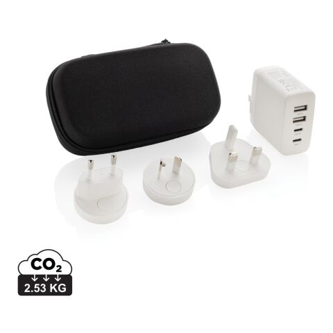 TravelCharge Pro RCS rplastic travel charger with USB C white-black | No Branding | not available | not available
