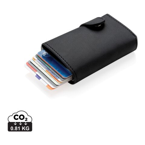 Standard aluminium RFID cardholder with PU wallet black | No Branding | not available | not available