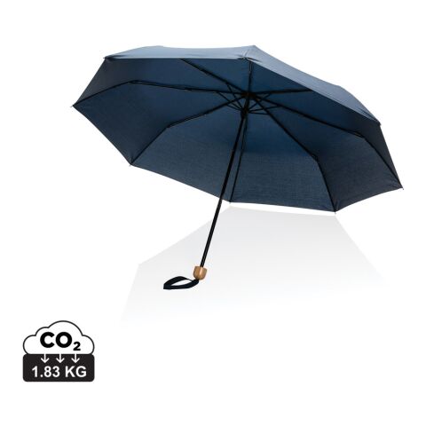 20.5" Impact AWARE RPET 190T Pongee bamboo umbrella