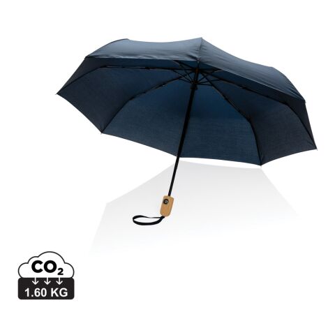 &quot;21&quot;&quot; Impact AWARE™ RPET 190T bamboo auto open/close umbrell navy | No Branding | not available | not available