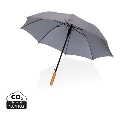 23&quot; Impact AWARE™ RPET 190T auto open bamboo umbrella anthracite | No Branding | not available | not available
