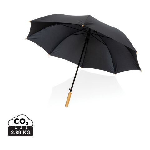27" Impact AWARE™ RPET 190T auto open bamboo umbrella