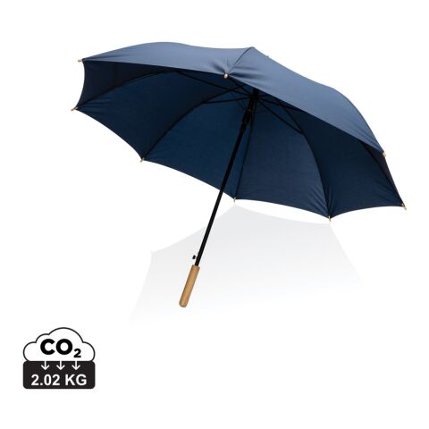 27&quot; Impact AWARE™ RPET 190T auto open bamboo umbrella navy | No Branding | not available | not available