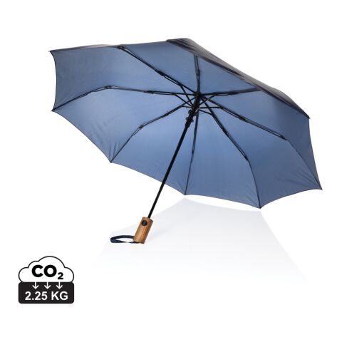 Kaycey 21" AWARE™ RPET Acacia wood mini auto open umbrella