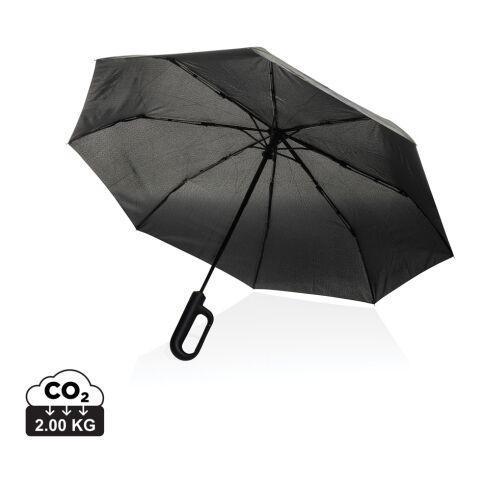 Yara 21&quot; AWARE™ RPET solid colour umbrella with carabiner black | No Branding | not available | not available
