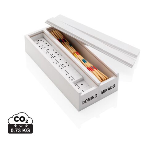 Deluxe mikado/domino in wooden box White | No Branding | not available | not available