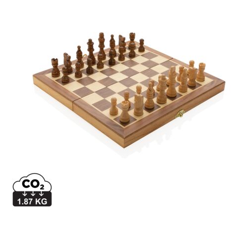 FSC® Luxury wooden foldable chess set brown | No Branding | not available | not available