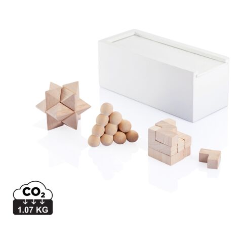 FSC® 3 pcs brain teaser set white | No Branding | not available | not available