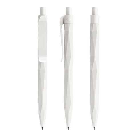 Prodir QS20 push ballpoint pen matt white | 1-colour pad printing | Black