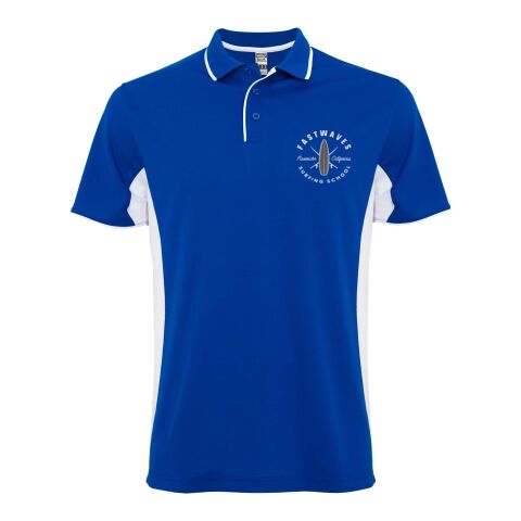 Montmelo short sleeve unisex sports polo Standard | Royal blue-White | 3XL | No Branding | not available | not available | not available