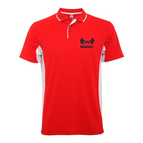 Montmelo short sleeve unisex sports polo Standard | Transparent red-White | 3XL | No Branding | not available | not available | not available