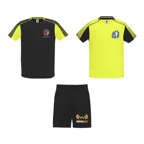 Juve unisex sports set Fluor Yellow-Solid black | S