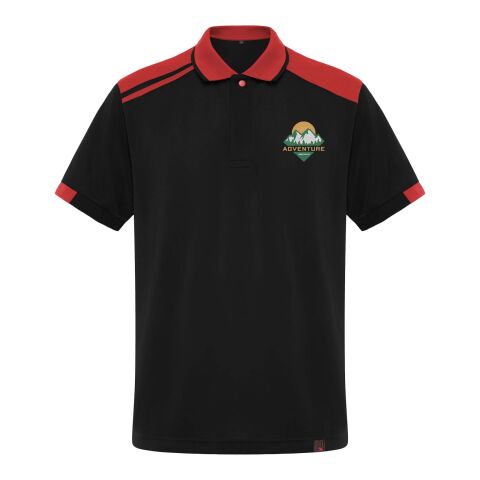 Samurai 160 g/m2 unisex antibacterial short sleeve polo  Standard | Solid black-Red | XL | No Branding | not available | not available | not available
