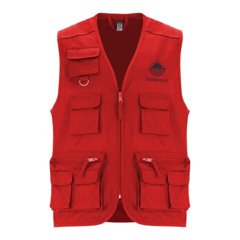 Venera 200 g/m2 v-neck multi-pocket workwear vest  Standard | Red | M | No Branding | not available | not available | not available