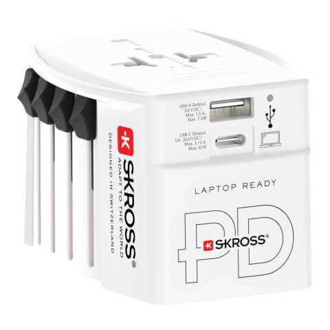 SKROSS World Travel Adapter MUV 65W PD with USB C Cable white | No Branding | not available | not available