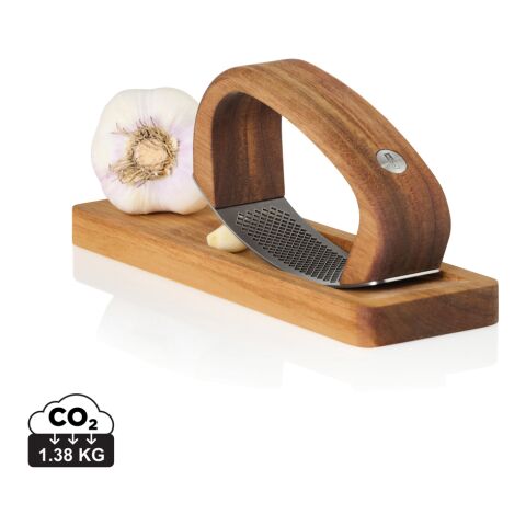 AdHoc RoccaAlio Garlic press with chopping board brown