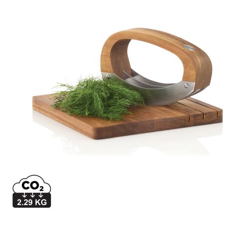 AdHoc RoccaVerde Chopping knife with chopping board brown