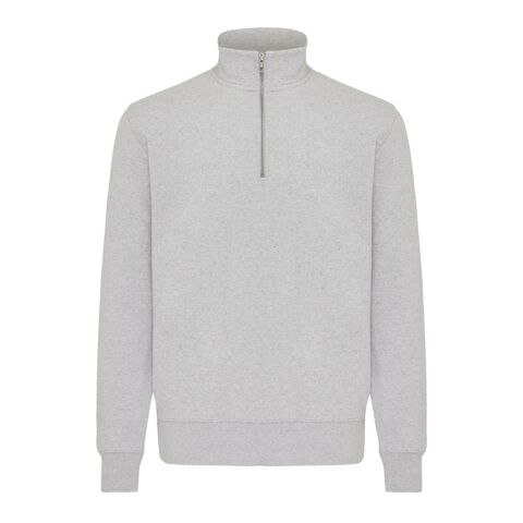 IQONIQ Elgon recycled cotton quarter zip sweater light heather grey | 5XL | No Branding | not available | not available | not available