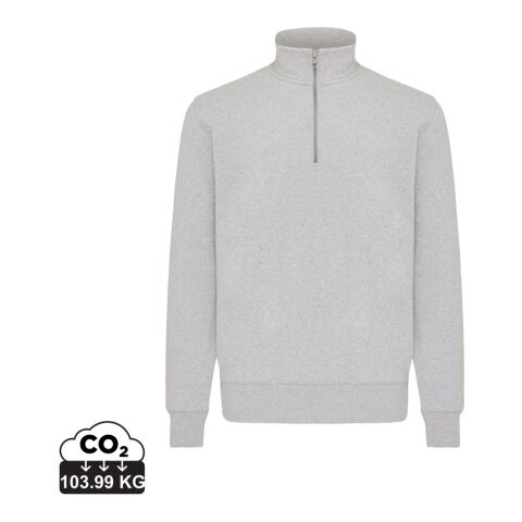 IQONIQ Elgon recycled cotton quarter zip sweater light heather grey | 5XL | No Branding | not available | not available | not available