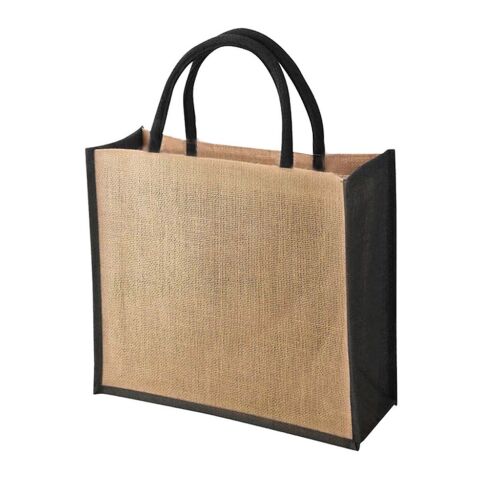 Tembo CT coloured jute shopper black | Without Branding