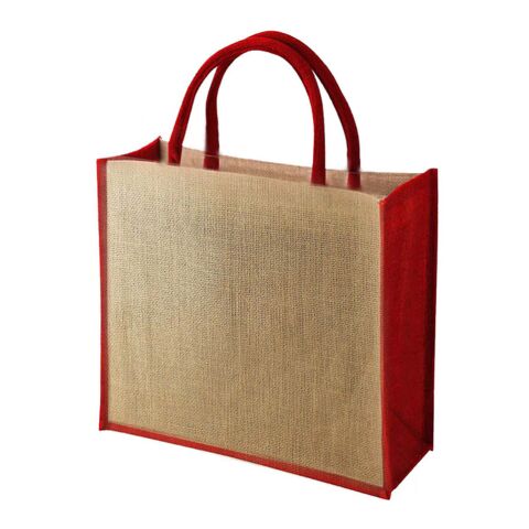 Tembo CT coloured jute shopper red | Without Branding
