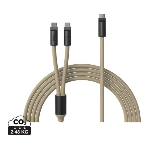 VINGA Baltimore silicone multi charging cable (C+2C) grey