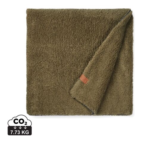 VINGA Maine GRS recycled double pile blanket green | No Branding | not available | not available | not available
