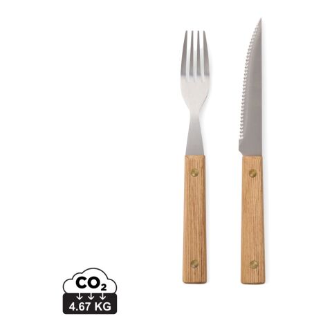 VINGA Paso 8 pcs bbq cutlery set brown | No Branding | not available | not available