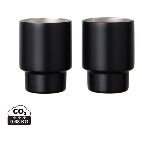 VINGA Nagano RCS  recycled SS mugs, set of 2 black | No Branding | not available | not available
